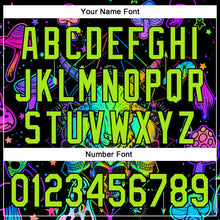 Загрузить изображение в средство просмотра галереи, Custom Black Neon Green 3D Pattern Design Trippy Magic Mushrooms Goat Skull Authentic Baseball Jersey
