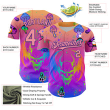 Charger l&#39;image dans la galerie, Custom Pink Medium Pink-Purple 3D Pattern Design Trippy Magic Mushrooms Dragon Authentic Baseball Jersey
