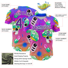 Charger l&#39;image dans la galerie, Custom Purple White 3D Pattern Design Trippy Psychedelic Magic Mushrooms Authentic Baseball Jersey
