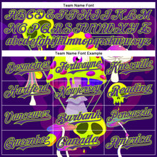 Загрузить изображение в средство просмотра галереи, Custom Black Purple-Neon Green 3D Pattern Design Trippy Magic Mushrooms Skull Authentic Baseball Jersey
