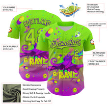 Load image into Gallery viewer, Custom Green Neon Green-Purple 3D Pattern Design Trippy Psychedelic Octopus Authentic Baseball Jersey
