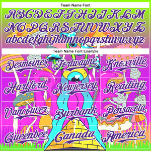 Custom Green Purple-White 3D Pattern Design Trippy Magic Mushrooms Acid Authentic Baseball Jersey