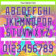 Charger l&#39;image dans la galerie, Custom Green Purple-White 3D Pattern Design Trippy Magic Mushrooms Acid Authentic Baseball Jersey
