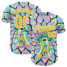 Charger l&#39;image dans la galerie, Custom Purple Yellow-White 3D Pattern Design Trippy Magic Mushrooms Alien Authentic Baseball Jersey
