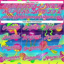 Load image into Gallery viewer, Custom Blue Hot Pink-Ice Blue 3D Pattern Design Trippy Psychedelic Magic Mushrooms Authentic Baseball Jersey
