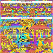 Charger l&#39;image dans la galerie, Custom Purple Light Yellow 3D Pattern Design Trippy Magic Mushrooms Trance Authentic Baseball Jersey
