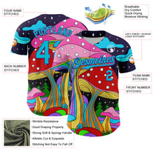 Load image into Gallery viewer, Custom Navy Lakes Blue-Purple 3D Pattern Design Trippy Psychedelic Magic Mushrooms Authentic Baseball Jersey
