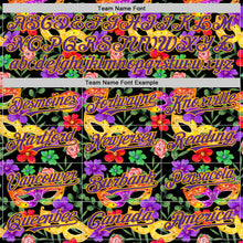 Load image into Gallery viewer, Custom Black Purple-Gold 3D Pattern Design Mardi Gras Shrove Tuesday Authentic Baseball Jersey

