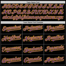 Charger l&#39;image dans la galerie, Custom Black Purple-Gold 3D Pattern Design Mardi Gras Shrove Tuesday Authentic Baseball Jersey

