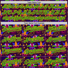 Charger l&#39;image dans la galerie, Custom Purple Grass Green-Gold 3D Pattern Design Mardi Gras Shrove Tuesday Authentic Baseball Jersey
