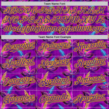 Charger l&#39;image dans la galerie, Custom Purple Gold 3D Pattern Design Mardi Gras Shrove Tuesday Authentic Baseball Jersey
