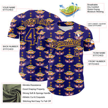 Charger l&#39;image dans la galerie, Custom Dark Purple Gold 3D Pattern Design Mardi Gras Shrove Tuesday Authentic Baseball Jersey
