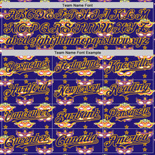 Charger l&#39;image dans la galerie, Custom Dark Purple Gold 3D Pattern Design Mardi Gras Shrove Tuesday Authentic Baseball Jersey
