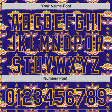 Charger l&#39;image dans la galerie, Custom Dark Purple Gold 3D Pattern Design Mardi Gras Shrove Tuesday Authentic Baseball Jersey
