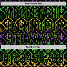 Charger l&#39;image dans la galerie, Custom Black Aurora Green 3D Pattern Design Mardi Gras Shrove Tuesday Authentic Baseball Jersey
