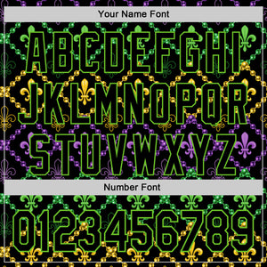 Custom Black Aurora Green 3D Pattern Design Mardi Gras Shrove Tuesday Authentic Baseball Jersey