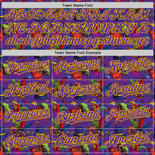 Charger l&#39;image dans la galerie, Custom Purple Gold 3D Pattern Design Mardi Gras Shrove Tuesday Authentic Baseball Jersey
