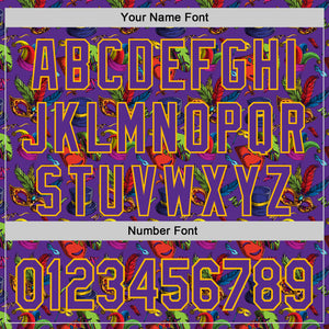 Custom Purple Gold 3D Pattern Design Mardi Gras Shrove Tuesday Authentic Baseball Jersey