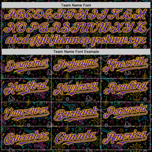 Load image into Gallery viewer, Custom Black Purple-Gold 3D Pattern Design Mardi Gras Shrove Tuesday Authentic Baseball Jersey
