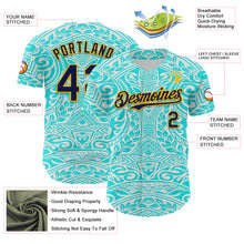 Load image into Gallery viewer, Custom Ice Blue Navy-Gold 3D Pattern Design Burner Costumes Tribal Tattoo Authentic Baseball Jersey
