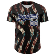 Load image into Gallery viewer, Custom Black Navy-White 3D Pattern Design Burner Costumes Animal Print Authentic Baseball Jersey
