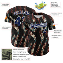 Load image into Gallery viewer, Custom Black Navy-White 3D Pattern Design Burner Costumes Animal Print Authentic Baseball Jersey
