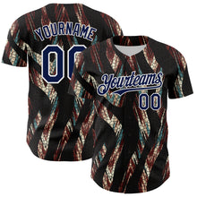 Load image into Gallery viewer, Custom Black Navy-White 3D Pattern Design Burner Costumes Animal Print Authentic Baseball Jersey
