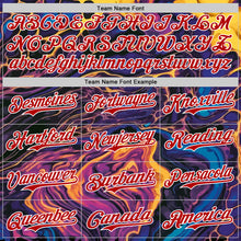 Load image into Gallery viewer, Custom Purple Red-White 3D Pattern Design Burner Costumes Lava Authentic Baseball Jersey

