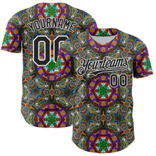 Load image into Gallery viewer, Custom Green Black-White 3D Pattern Design Burner Costumes Geometric Shape Authentic Baseball Jersey
