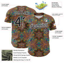 Load image into Gallery viewer, Custom Gold Black-White 3D Pattern Design Burner Costumes Trippy Authentic Baseball Jersey

