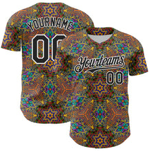 Load image into Gallery viewer, Custom Gold Black-White 3D Pattern Design Burner Costumes Trippy Authentic Baseball Jersey
