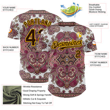Load image into Gallery viewer, Custom White Brown Red-Yellow 3D Pattern Design Burner Costumes Exotic Authentic Baseball Jersey
