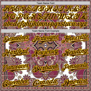 Custom White Brown Red-Yellow 3D Pattern Design Burner Costumes Exotic Authentic Baseball Jersey