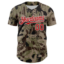Charger l&#39;image dans la galerie, Custom Camo Red-White 3D Pattern Design Burner Costumes Grunge Camo Authentic Salute To Service Baseball Jersey
