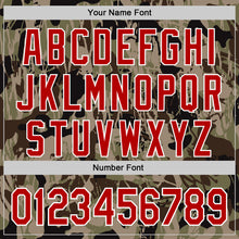 Charger l&#39;image dans la galerie, Custom Camo Red-White 3D Pattern Design Burner Costumes Grunge Camo Authentic Salute To Service Baseball Jersey
