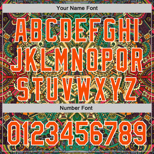 Custom Green Orange-White 3D Pattern Design Burner Costumes Exotic Authentic Baseball Jersey