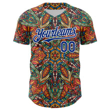 Load image into Gallery viewer, Custom Orange Royal-White 3D Pattern Design Burner Costumes Exotic Authentic Baseball Jersey
