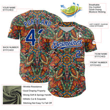 Load image into Gallery viewer, Custom Orange Royal-White 3D Pattern Design Burner Costumes Exotic Authentic Baseball Jersey

