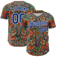 Load image into Gallery viewer, Custom Orange Royal-White 3D Pattern Design Burner Costumes Exotic Authentic Baseball Jersey
