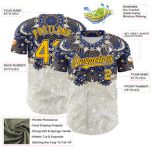 Load image into Gallery viewer, Custom White Yellow-Brown 3D Pattern Design Burner Costumes Paisley Authentic Baseball Jersey
