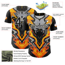 Load image into Gallery viewer, Custom Black Gray Orange Yellow-White 3D Pattern Design Rave Party Marble Lava Authentic Baseball Jersey
