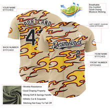 Load image into Gallery viewer, Custom City Cream Black-White 3D Pattern Design Rave Party Flame Authentic Baseball Jersey
