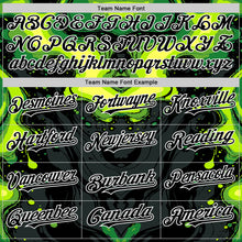 Load image into Gallery viewer, Custom Black Green-White 3D Pattern Design Rave Party Poison Liquid Authentic Baseball Jersey
