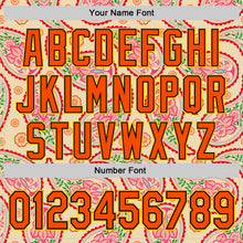 Load image into Gallery viewer, Custom Cream Orange Black-Yellow 3D Pattern Design Rave Party Paisley Bandana Authentic Baseball Jersey
