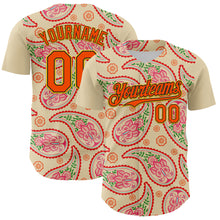 Load image into Gallery viewer, Custom Cream Orange Black-Yellow 3D Pattern Design Rave Party Paisley Bandana Authentic Baseball Jersey
