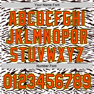 Custom White Orange Black-Yellow 3D Pattern Design Rave Party Animal Zebra Print Authentic Baseball Jersey
