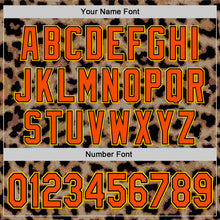 Load image into Gallery viewer, Custom Brown Orange Black-Yellow 3D Pattern Design Rave Party Animal Leopard Print Authentic Baseball Jersey
