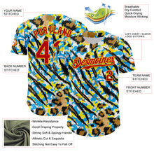 Load image into Gallery viewer, Custom White Red-Gold 3D Pattern Design Rave Party Animal Tiger And Leopard Print Authentic Baseball Jersey

