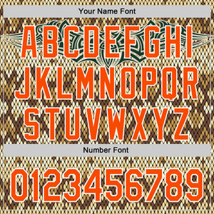 Custom Black Orange-White 3D Pattern Design Rave Party Animal Snake Python Print Authentic Baseball Jersey