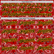 Load image into Gallery viewer, Custom Red Black-Gold 3D Pattern Design Rave Party Paisley Bandana Authentic Baseball Jersey
